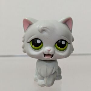 LPS Littlest Pet Shop Gray Grey Cat Movable Tongue